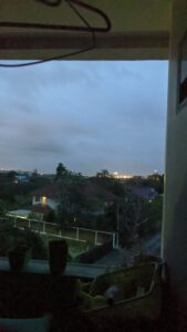 balcony view evening dusk sky