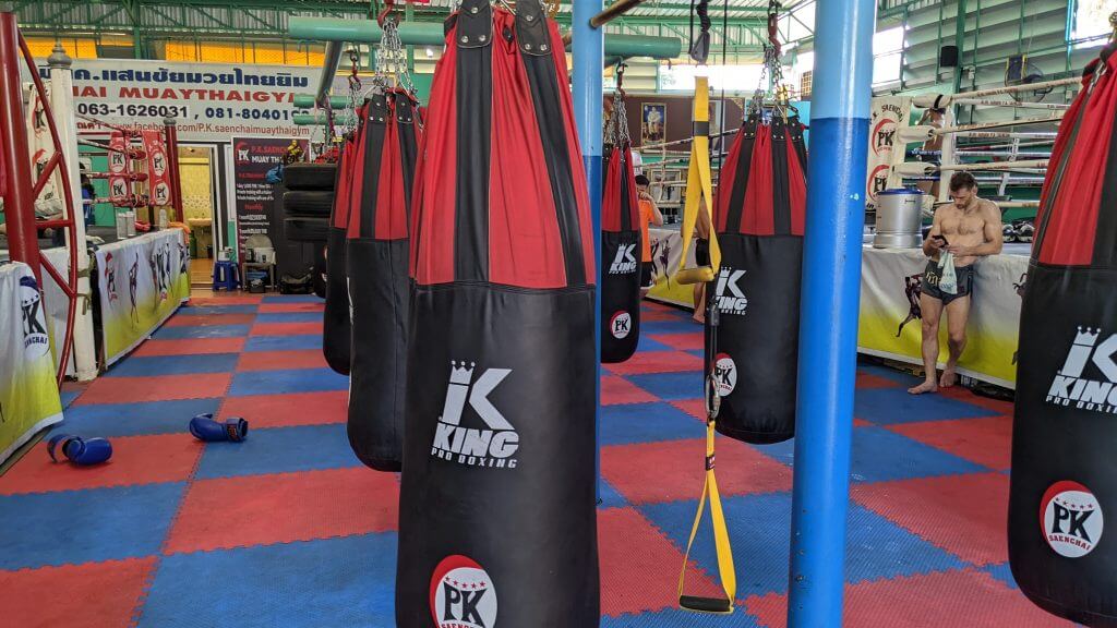 heavy bags at PK saenchai in bangkok