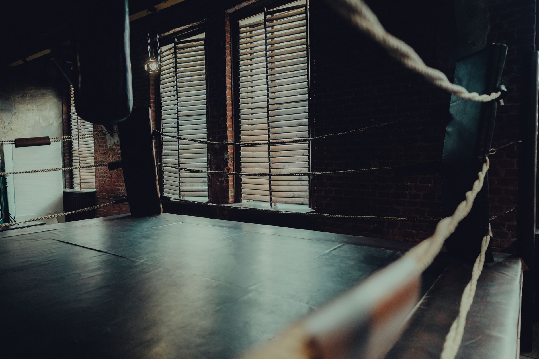 an empty boxing ring